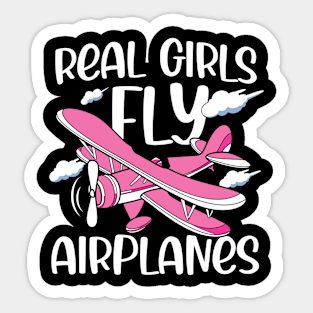 Real Girls Fly Airplanes Sticker